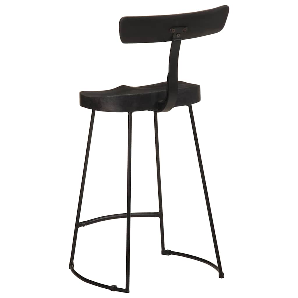Barhocker 2 Stk. Schwarz 49x43x88 cm Mango Massivholz