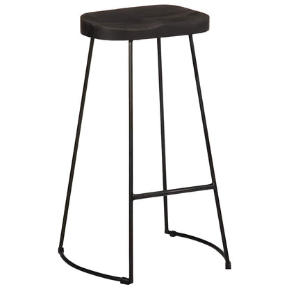 Barhocker 2 Stk. Schwarz 45x40x78 cm Mango Massivholz