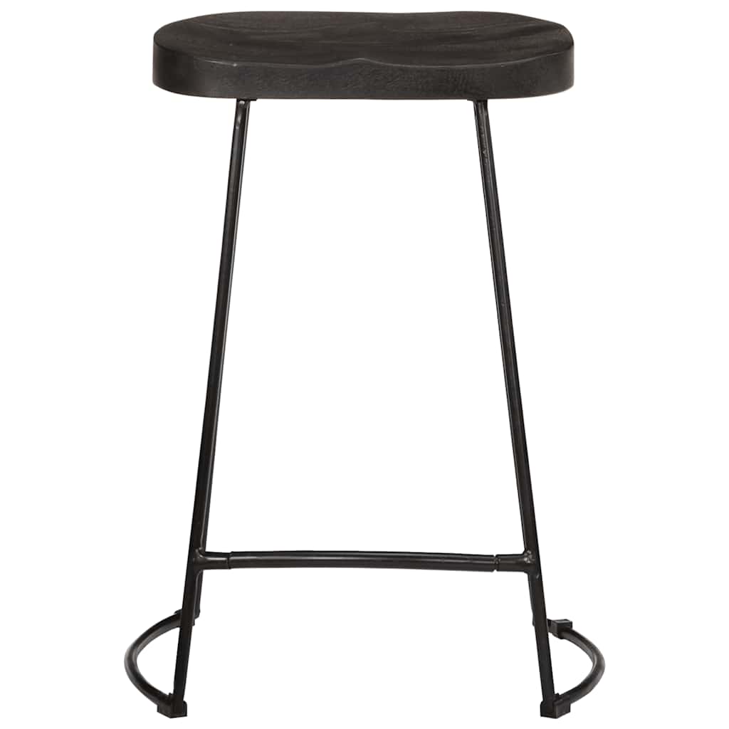 Barhocker 2 Stk. Schwarz 45x40x62 cm Mango Massivholz