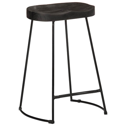 Barhocker 2 Stk. Schwarz 45x40x62 cm Mango Massivholz