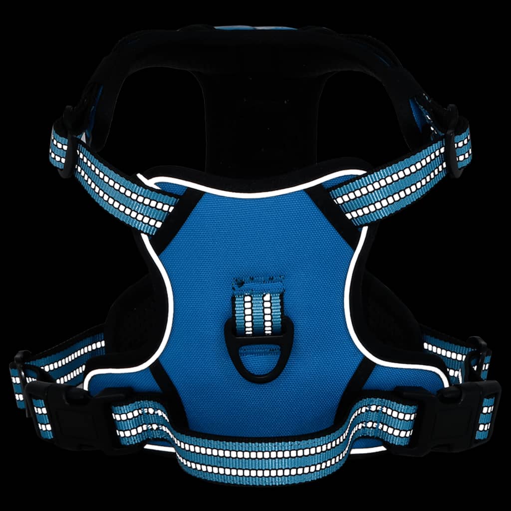 Dog Harness Reflective Adjustable Blue S