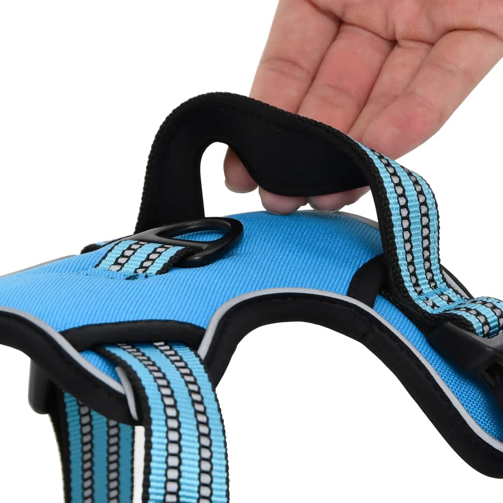 Dog Harness Reflective Adjustable Blue S