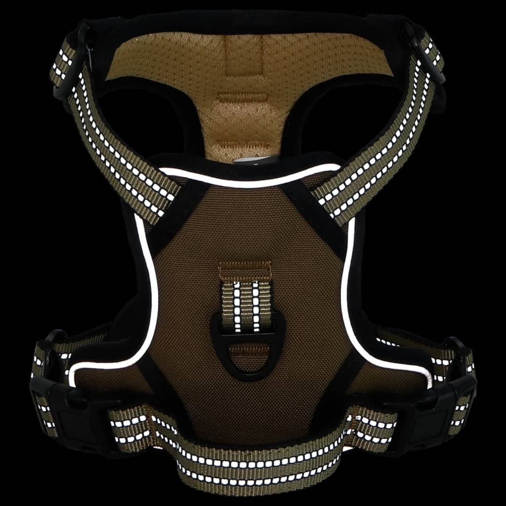 Dog Harness Reflective Adjustable Brown S