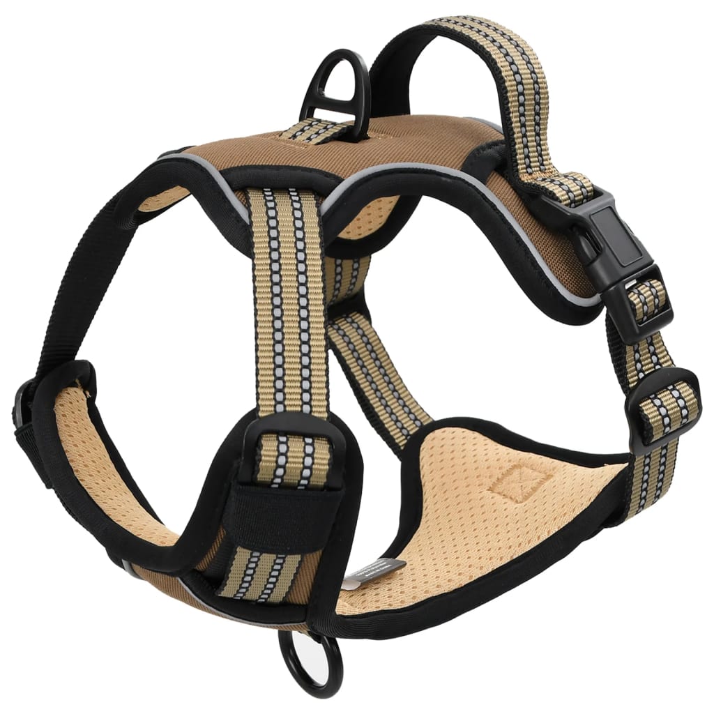 Dog Harness Reflective Adjustable Brown S