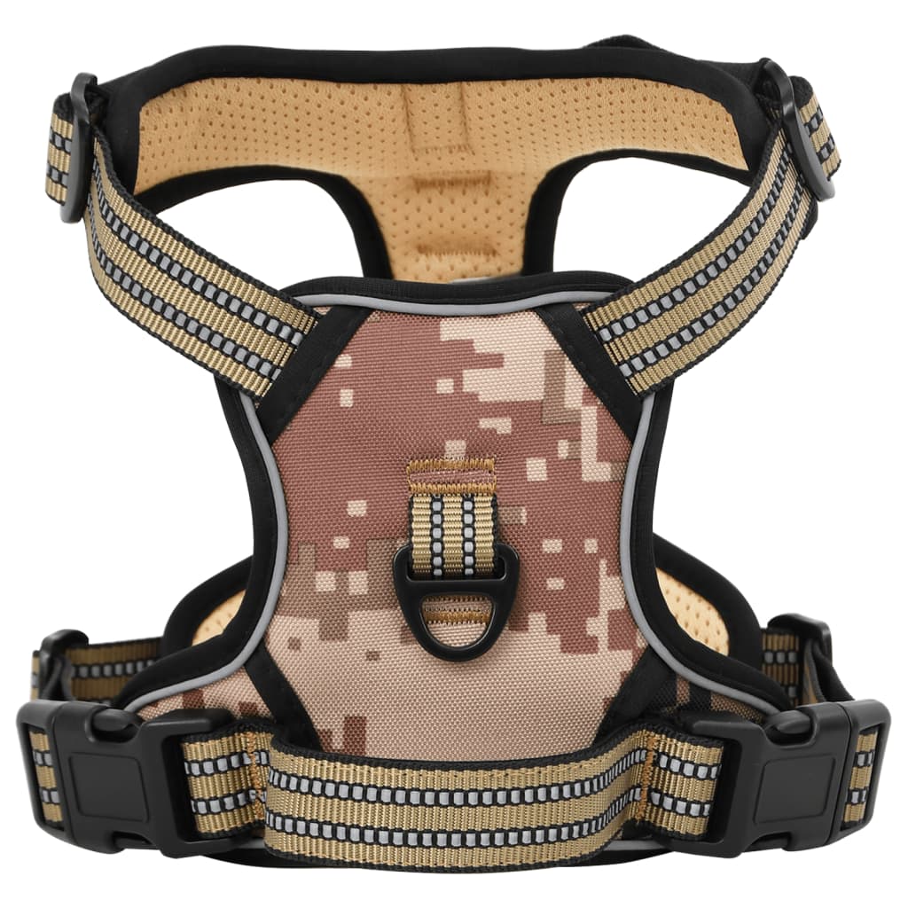 Dog Harness Reflective Adjustable Camouflage Brown S
