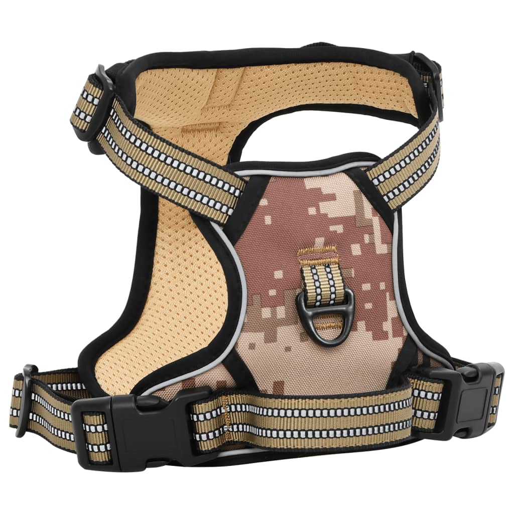 Dog Harness Reflective Adjustable Camouflage Brown S