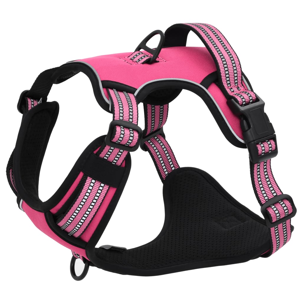 Dog Harness Reflective Adjustable Pink S