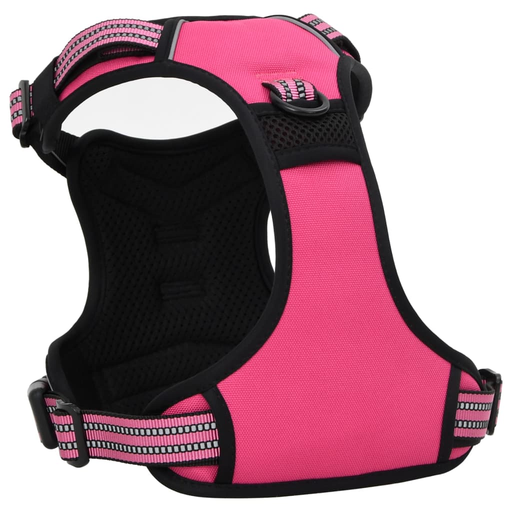 Dog Harness Reflective Adjustable Pink S