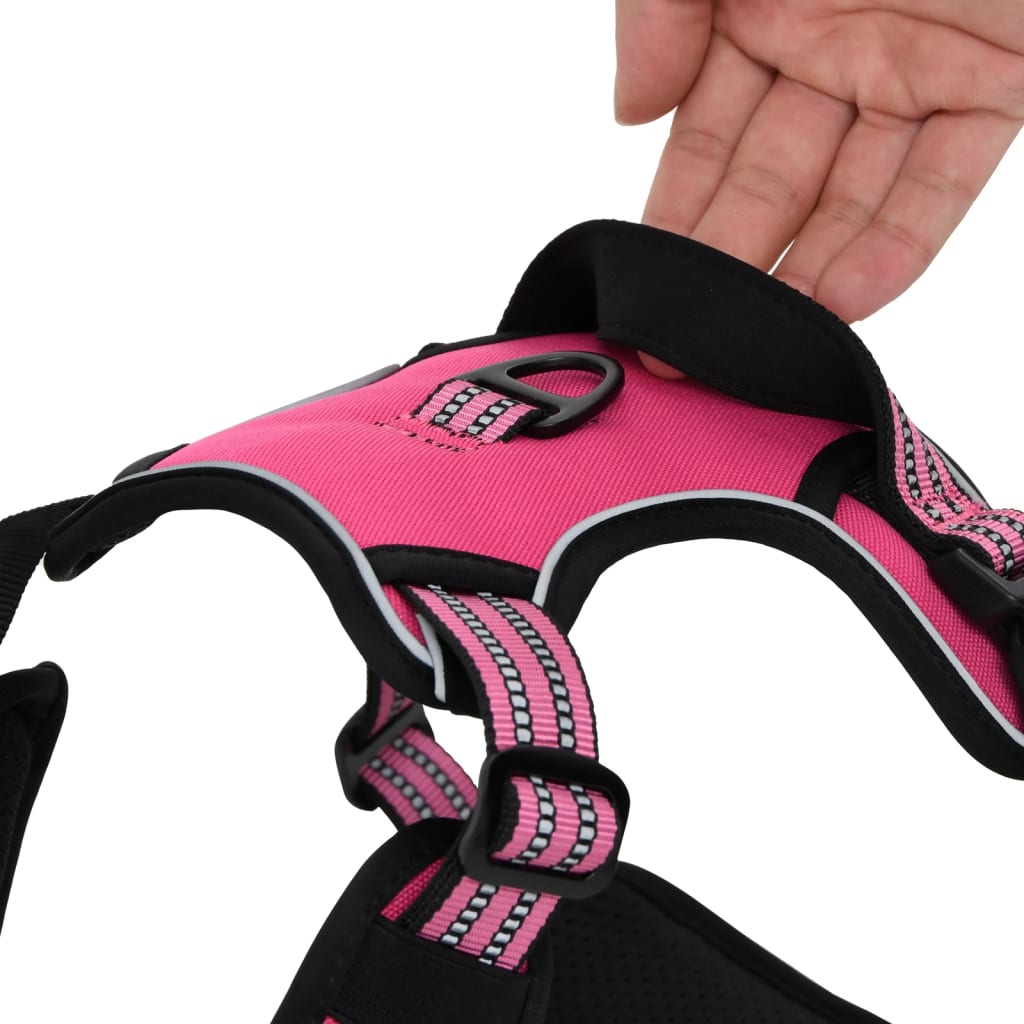 Dog Harness Reflective Adjustable Pink S