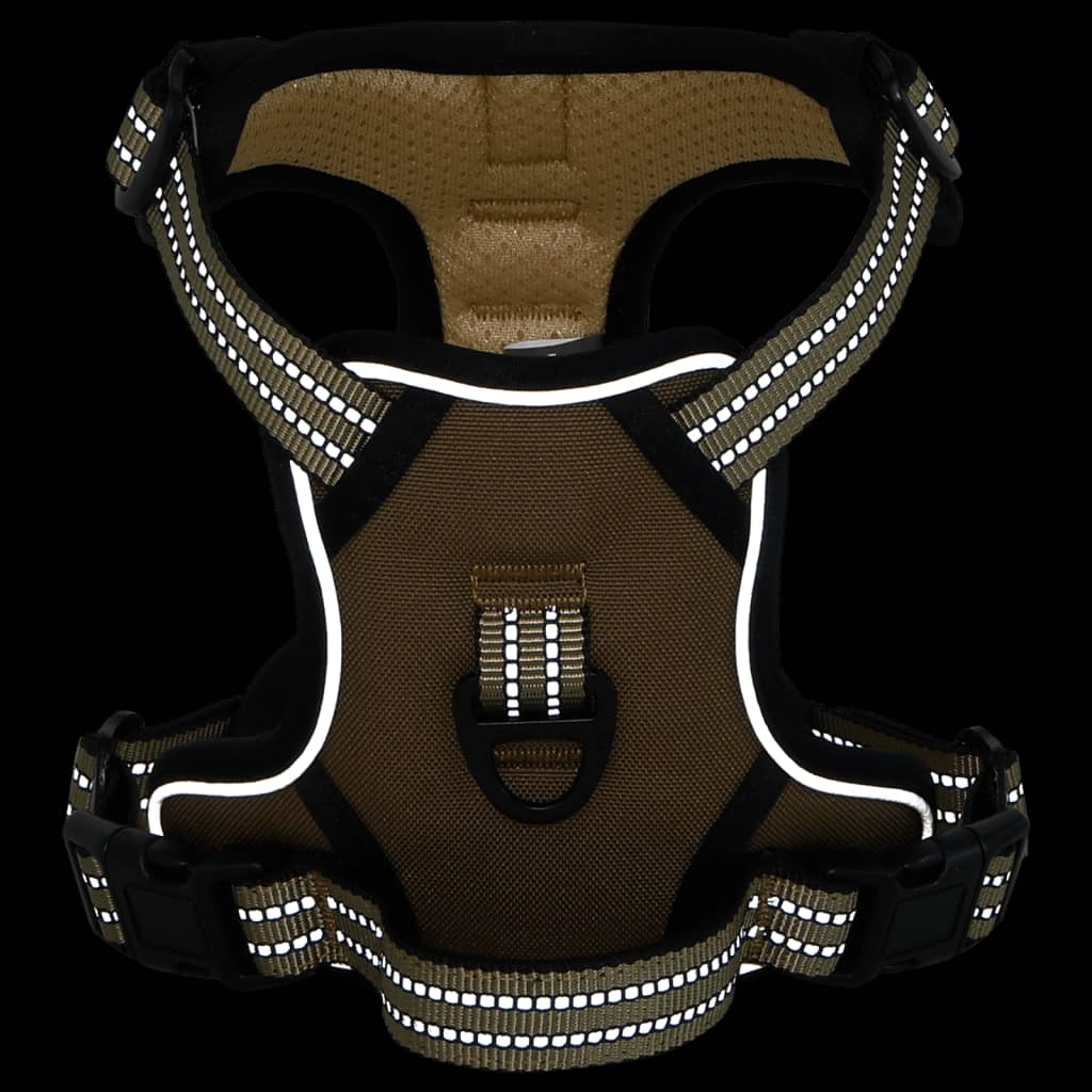 Dog Harness Reflective Adjustable Brown M