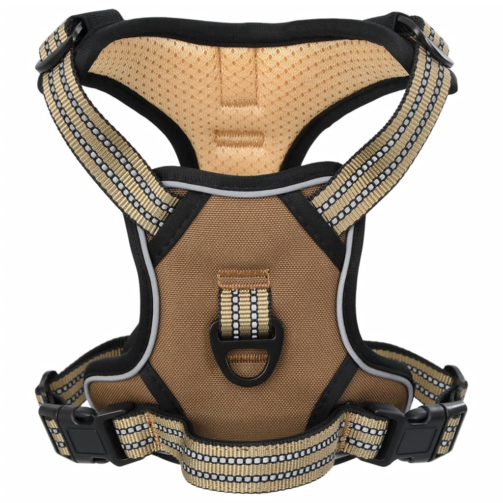 Dog Harness Reflective Adjustable Brown XL