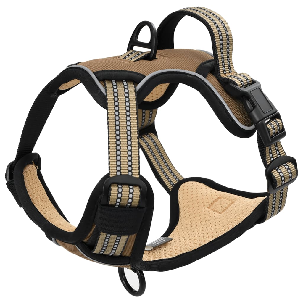 Dog Harness Reflective Adjustable Brown XL