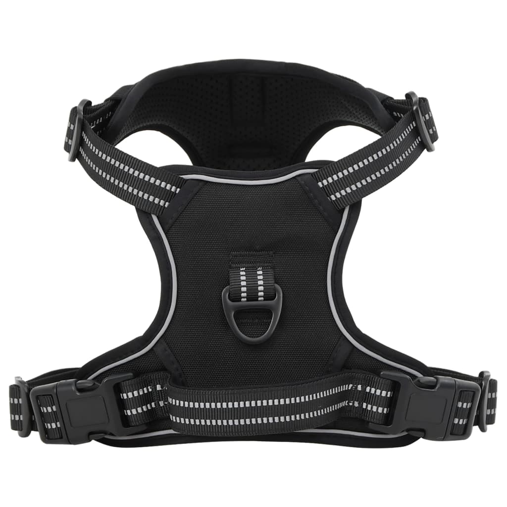 Dog Harness with Leash &amp; Collar Adjustable Black XL