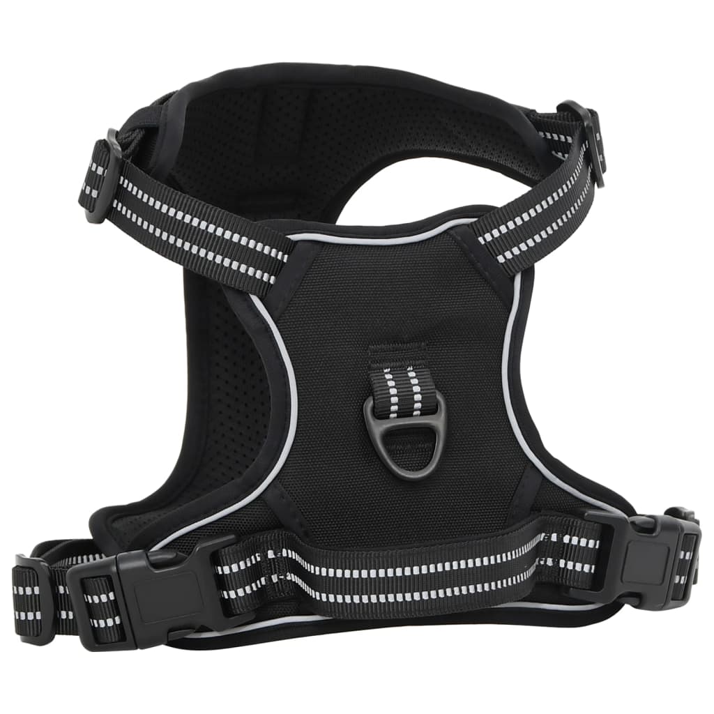 Dog Harness with Leash &amp; Collar Adjustable Black XL