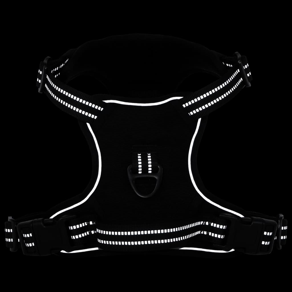 Dog Harness with Leash &amp; Collar Adjustable Black XL