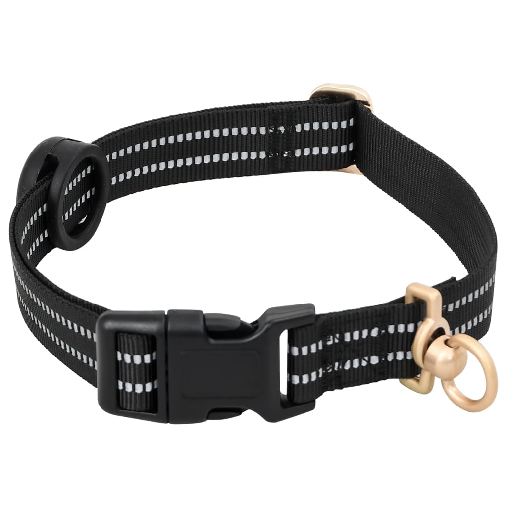 Dog Harness with Leash &amp; Collar Adjustable Black XL
