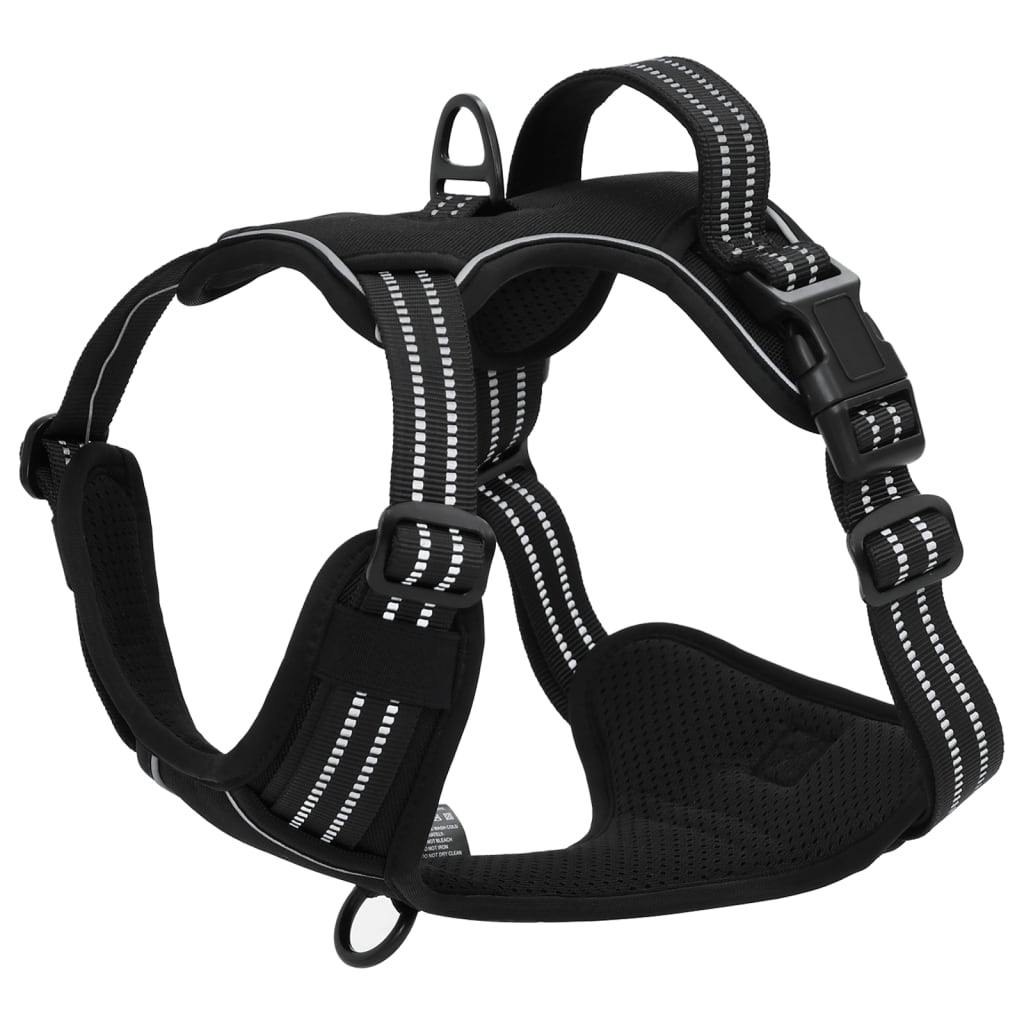 Dog Harness with Leash &amp; Collar Adjustable Black XL