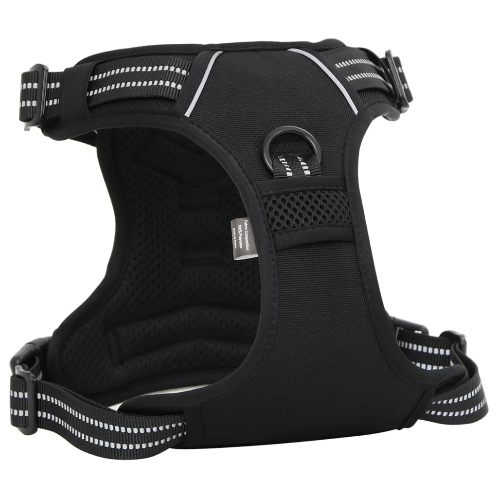 Dog Harness with Leash &amp; Collar Adjustable Black XL