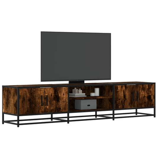 Meuble TV en chêne fumé 180x35x41 cm matériau bois