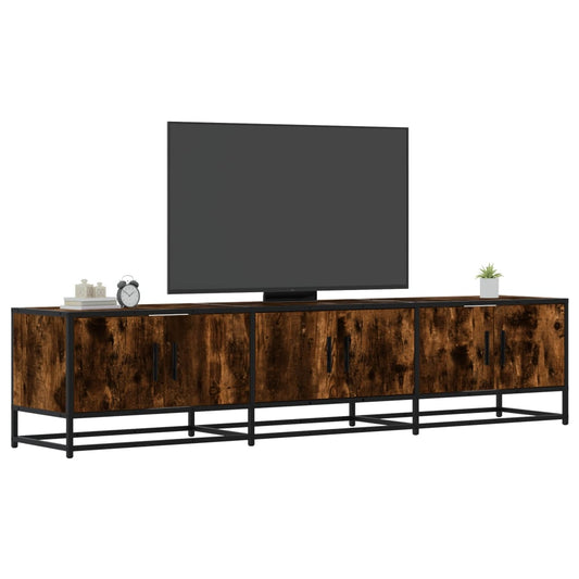 Meuble TV en chêne fumé 180x35x41 cm matériau bois