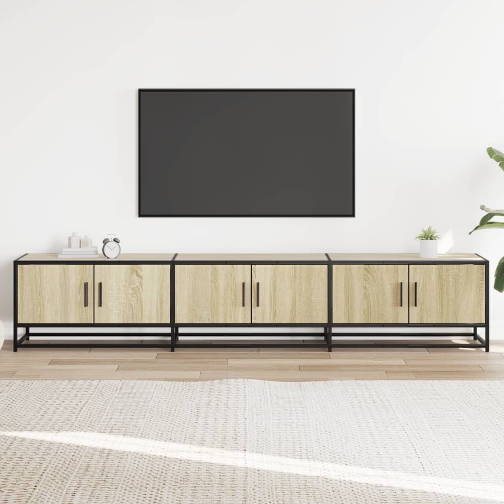 Meuble TV en chêne Sonoma 210x35x41 cm, matériau à base de bois