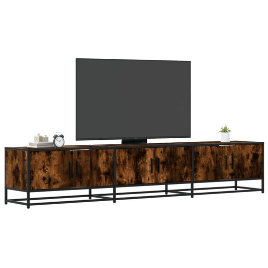 Meuble TV en chêne fumé 210x35x41 cm matériau à base de bois