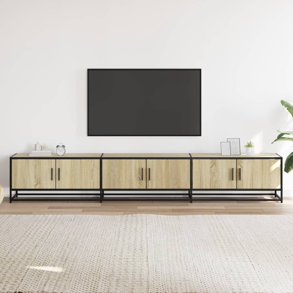 Meuble TV en chêne Sonoma 240x35x41 cm, matériau à base de bois