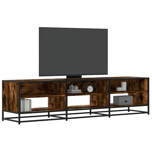 Meuble TV en chêne fumé 180x40x46 cm matériau à base de bois