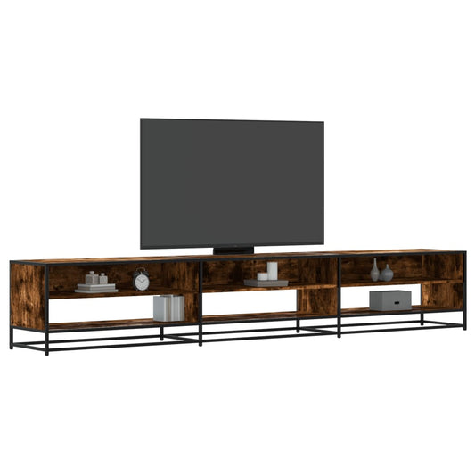 Meuble TV en chêne fumé 270x40x46 cm matériau à base de bois