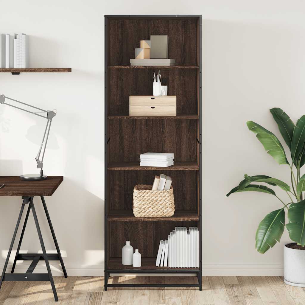 Bookshelf brown oak look 60x35x170.5 cm wood material