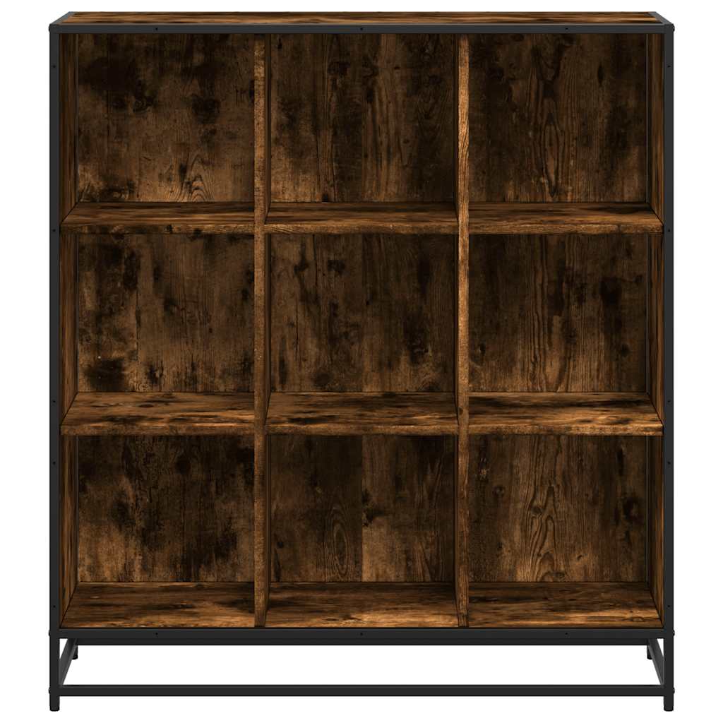 Bookshelf smoked oak 97.5x33x107.5 wood material and metal