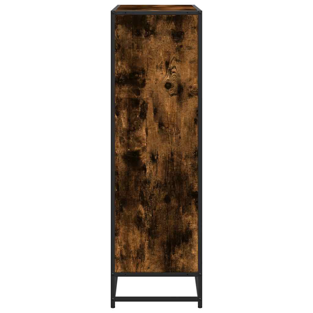 Bookshelf smoked oak 97.5x33x107.5 wood material and metal