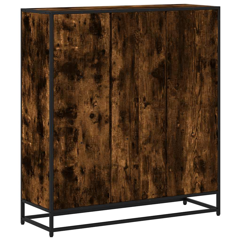 Bookshelf smoked oak 97.5x33x107.5 wood material and metal
