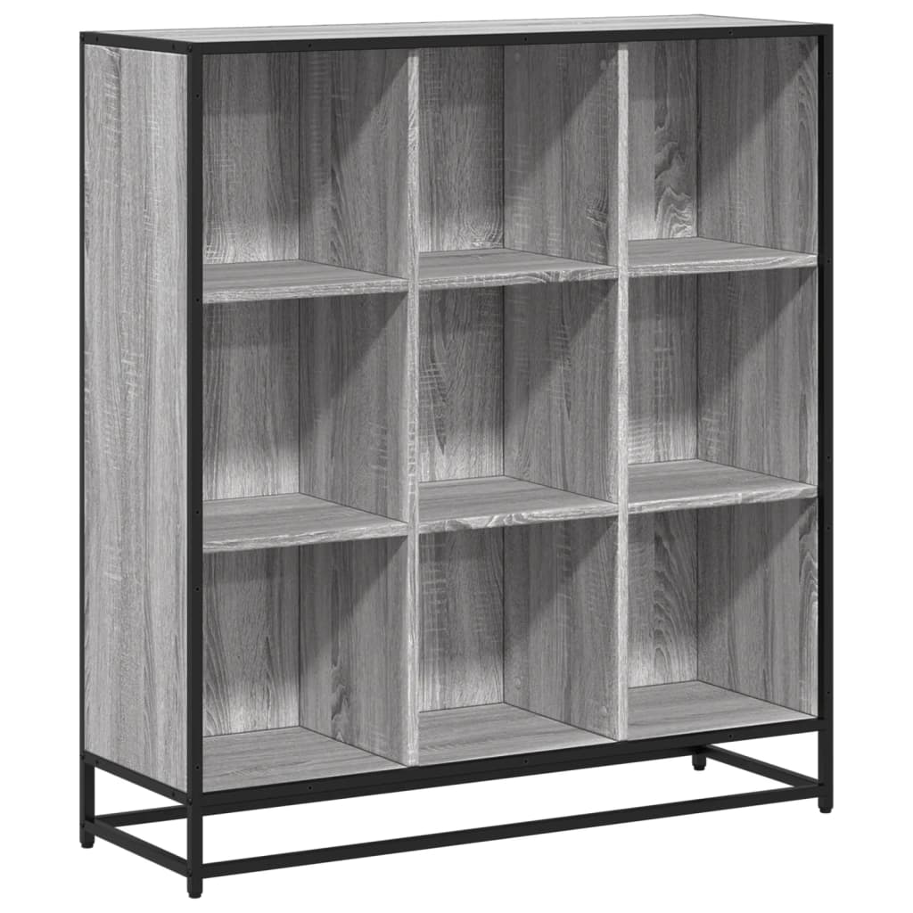 Bookcase Grey Sonoma 97.5x33x107.5 wood and metal