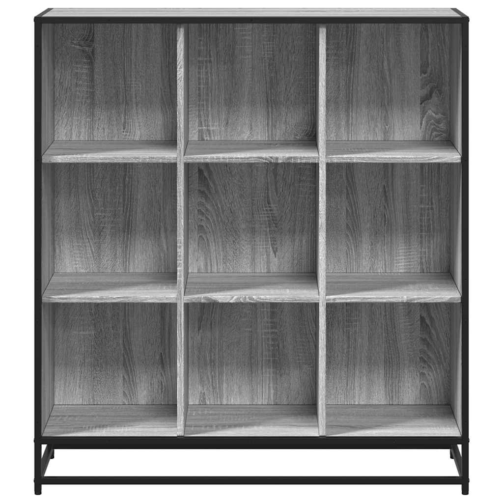 Bookcase Grey Sonoma 97.5x33x107.5 wood and metal