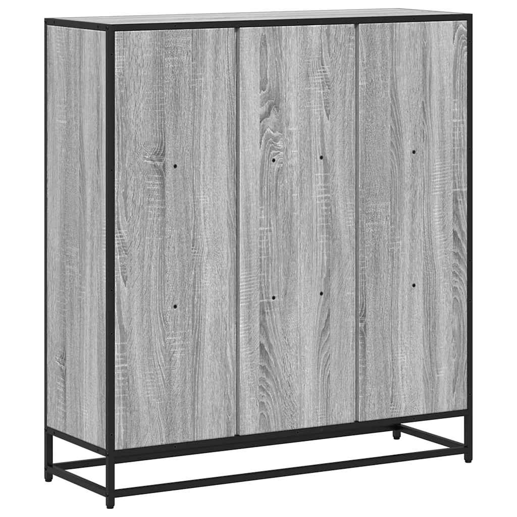 Bookcase Grey Sonoma 97.5x33x107.5 wood and metal