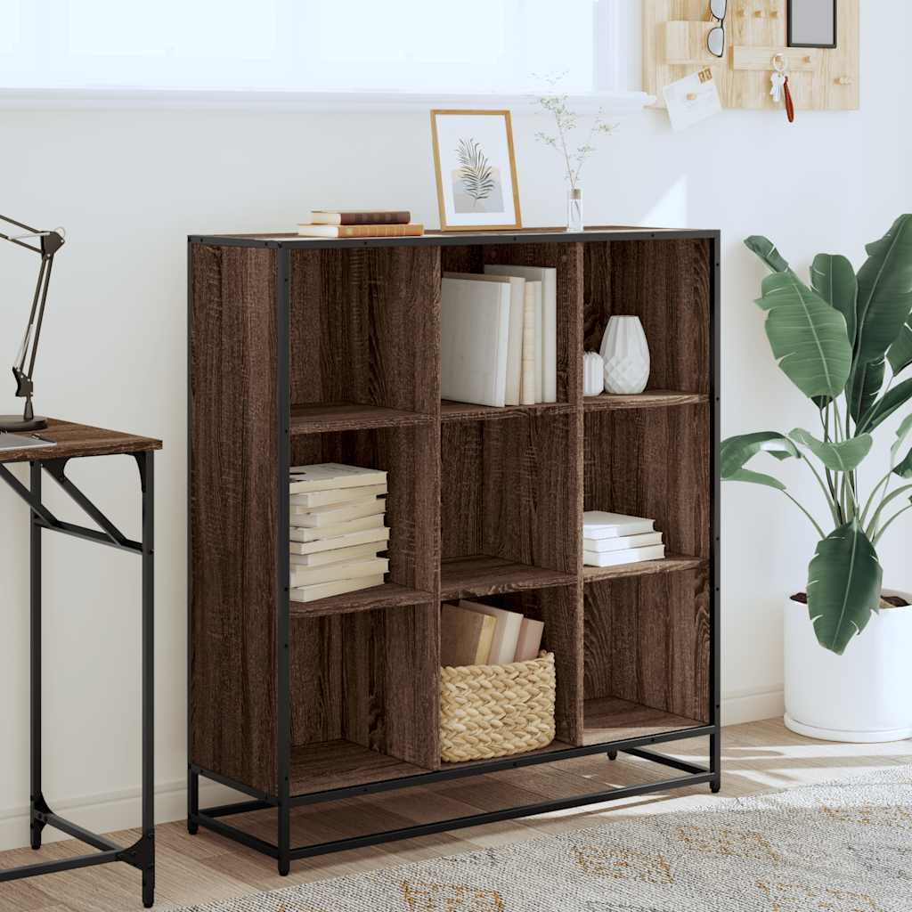 Bookshelf oak look 97.5x33x107.5 wood material and metal