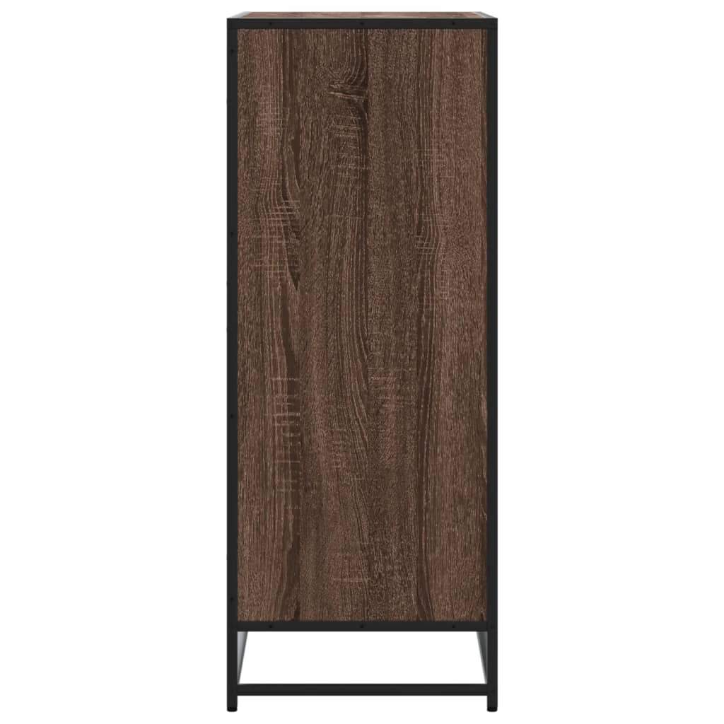 Shoe cabinet oak look 75x38x97.5 cm wood material metal