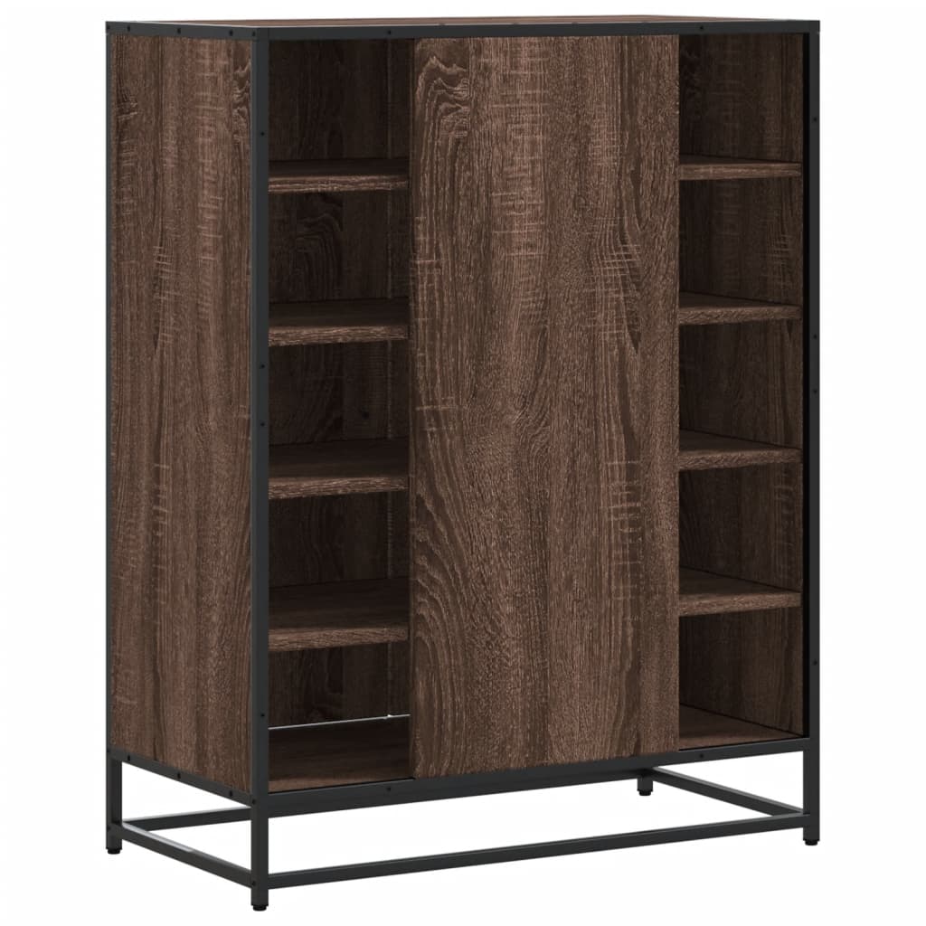 Shoe cabinet oak look 75x38x97.5 cm wood material metal