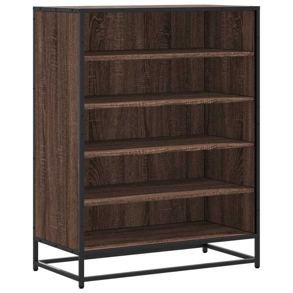 Shoe cabinet oak look 75x38x97.5 cm wood material metal