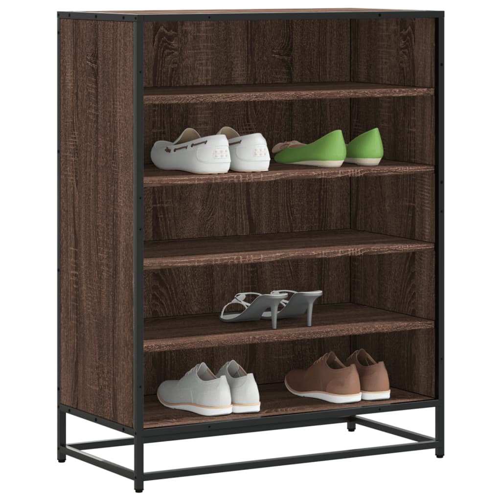 Shoe cabinet oak look 75x38x97.5 cm wood material metal