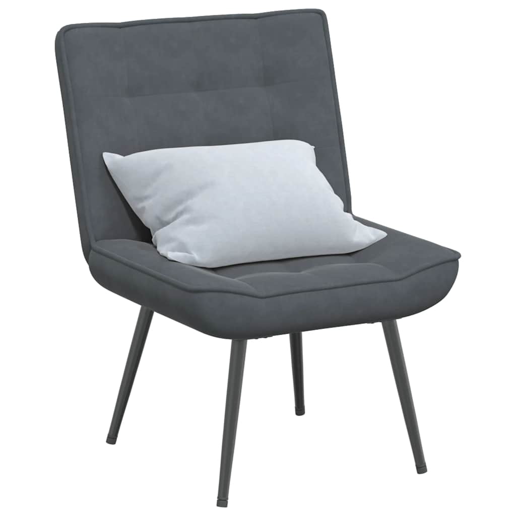 Relaxing chair dark grey 64x74x84 cm velvet