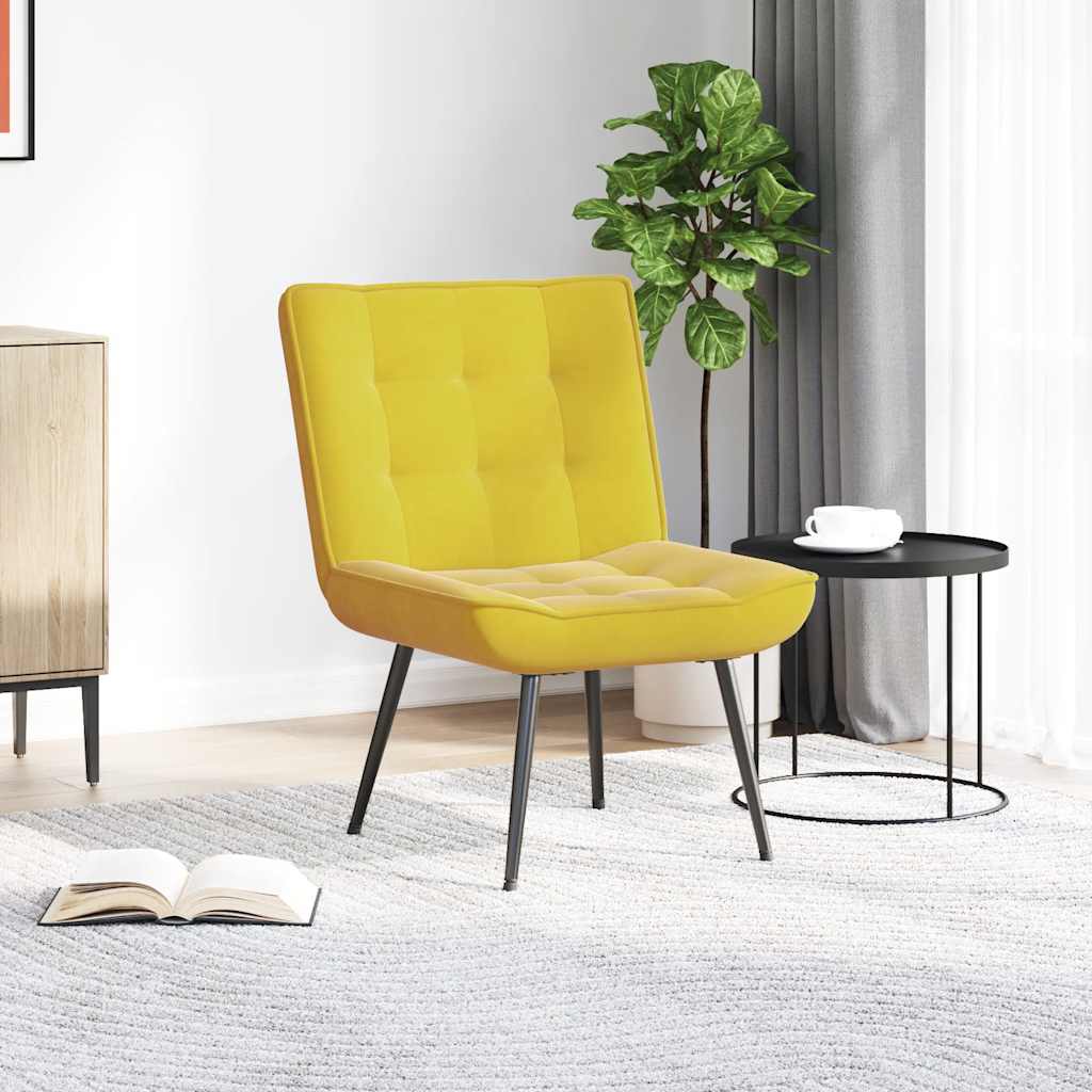 Relaxing chair yellow 64x74x84 cm velvet