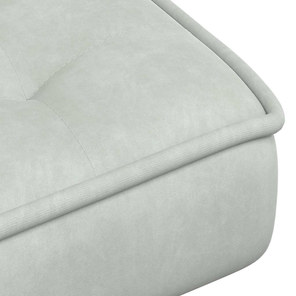 Fauteuil relax avec tabouret en velours gris clair