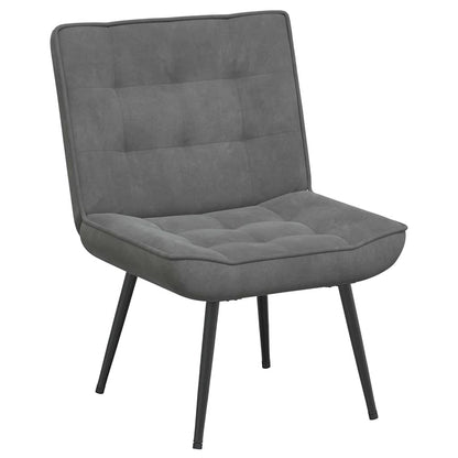 Relaxsessel mit Hocker Dunkelgrau Samt