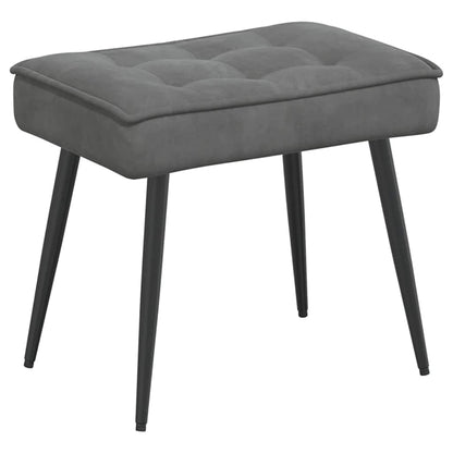 Relaxsessel mit Hocker Dunkelgrau Samt