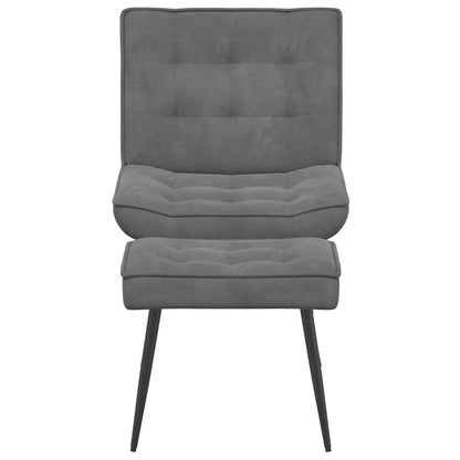 Relaxsessel mit Hocker Dunkelgrau Samt