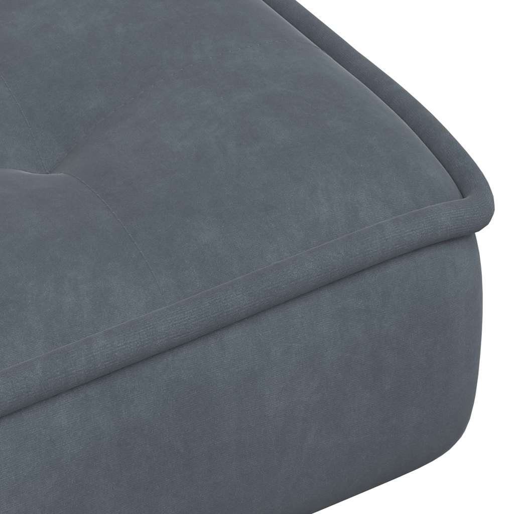 Fauteuil relax avec tabouret en velours gris foncé