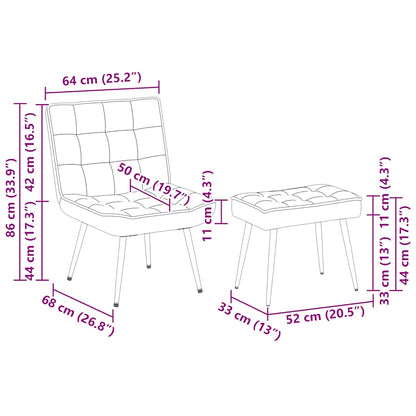 Relaxsessel mit Hocker Dunkelgrün Samt