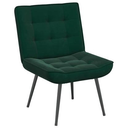 Relaxsessel mit Hocker Dunkelgrün Samt